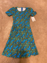 NEW! Lularoe Amelia Dress, Knee Length, Floral  Print, Fern Blue Sz XS - £16.03 GBP