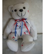 Lucky 777 White Teddy Bear. (#0190) - £10.95 GBP