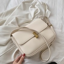 Solid Color Pu Leather Flap Shoulder Bags for Women 2022 Winter Simple Designer  - £38.93 GBP