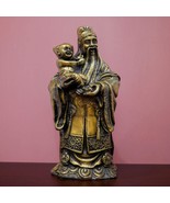 Vintage Feng Shui Fu God Holding Child Blessing Fortune Statue Sculpture... - £131.40 GBP