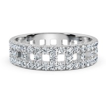 2 twc round cut small lab diamond eternity man women wedding band 14k gold Over - £179.13 GBP