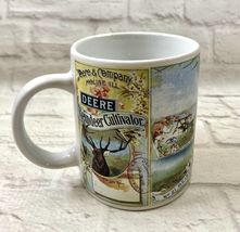 John Deere Coffee Mug Cup Moline IL Gibson 10 oz Reindeer Cultivator Farm - $5.94