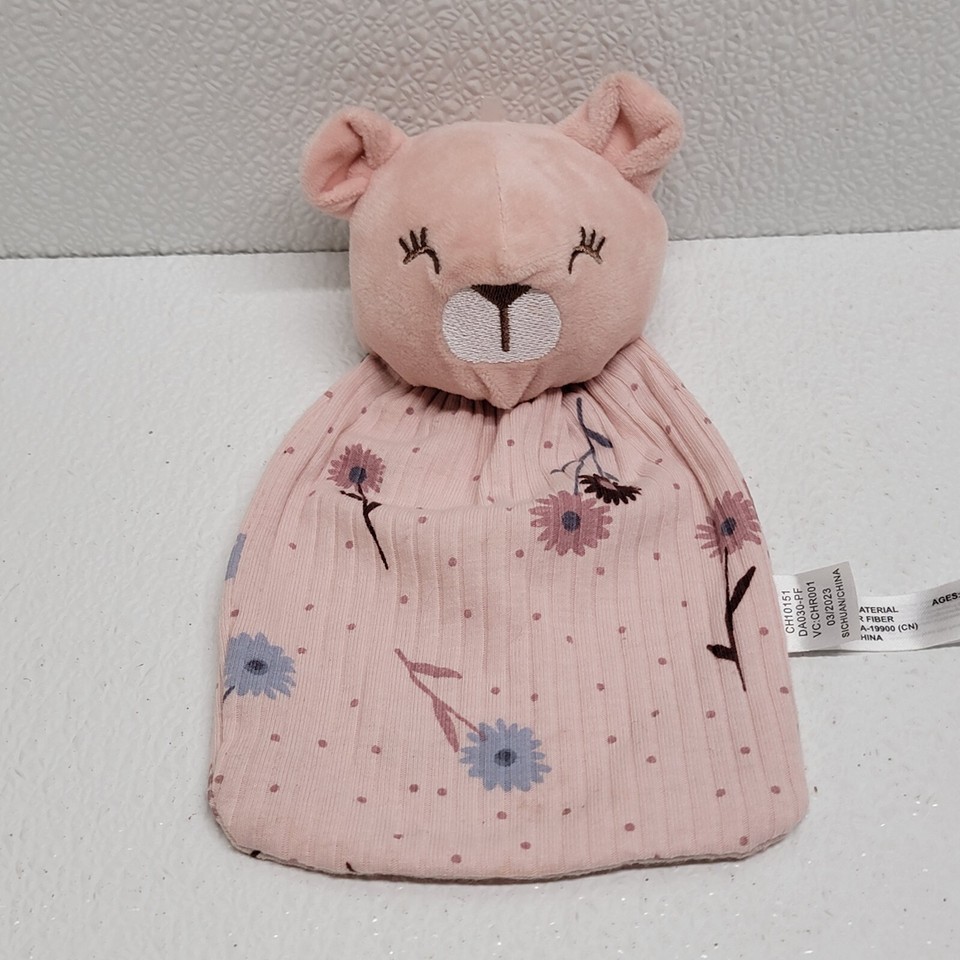 DreamGro Pink Bear Floral Baby Plush Lovey Security Blanket - $29.60