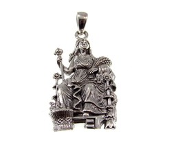 Solid 925 Sterling Silver Demeter Greek Olympian Goddess of the Harvest Pendant - £38.50 GBP