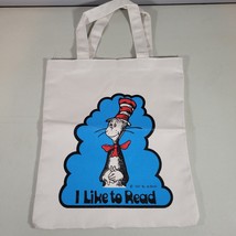 Dr Suess I Love to Read Library Book Canvas Tote Bag Cat in Hat Vtg 80s - $17.98