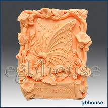 2D silicone Soap/polymer/clay/cold porcelain mold – Garden Butterfly - £22.13 GBP