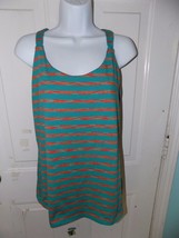 THE NORTH FACE Green/Orange Stripe Racer back Athletic Tank Top Size XL ... - $18.98