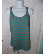 THE NORTH FACE Green/Orange Stripe Racer back Athletic Tank Top Size XL ... - £14.88 GBP