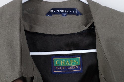 Vintage 90s Chaps Ralph Lauren Mens 44R Microfiber Belted Trench Coat Jacket Item image 10