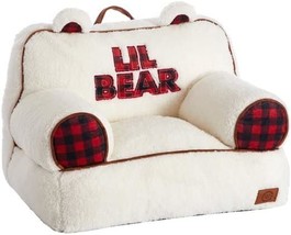 Dearfoams White And Red Lil Bear Sherpa Plush Bean Bag Chair With Novelty Ears - £58.49 GBP