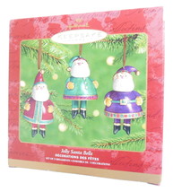 Hallmark Ornament Jolly Santa Bells Christmas Ornaments Set 3 Porcelain ... - £13.23 GBP