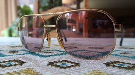 Vintage Safilo Elasta 3058 Gold Men&#39;s Aviator Eyeglass Frames Made in Italy - £75.54 GBP
