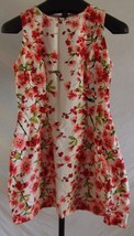 NWT Lauren Ralph Lauren Red White Pink floral Polyester Sleeveless Dress... - $79.20