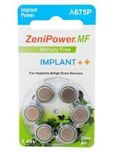 60 ZeniPower Hearing Aid Batteries Size: 675P Cochlear + Battery Holder ... - $22.79