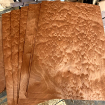 6 Pieces Stunning Figured Moabi Pommele Consecutive Veneer 24&quot; x 14&quot; or ~14 SF - £39.52 GBP