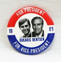 VINTAGE 1988 Michael Dukakis Lloyd Bentsen 2&quot; Campaign Button - £15.56 GBP