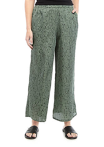 Nwt Eileen Fisher Green Wide Leg Silk Cotton Pants Size L $238 - £94.51 GBP