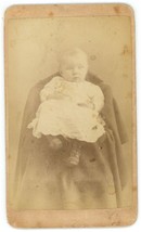Antique Named CDV Circa 1870&#39;S Adorable Baby Boy Wilber Howell in White Outfit - £7.57 GBP