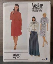 Vogue American Designers Albert Nipon 2749 Sewing Pattern Skirt Top Sz 1... - $23.20