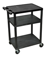Mobile Plastic 3 Shelf AV Presentation Cart - $6,534.66 MXN