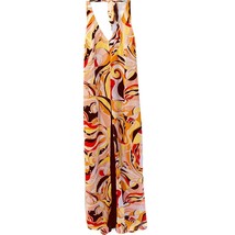 Metro Style Psychedelic Retro Print Flyaway Halter Jumpsuit S/M - $37.40