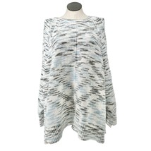 Ruby Road Sweater Women&#39;s OSFA White Light Blue Gray Knit LS Crew Neck S... - £27.25 GBP