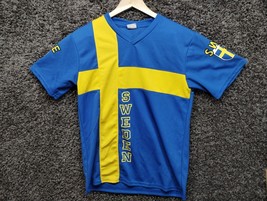 Sweeden Sverige Shirt Jersey Adult Small Blue Yellow Soccer Futbol - £18.57 GBP