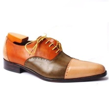 Mens Brown Sole Multi Color Cap Toe Handcrafted Leather Customized Premium Shoes - £119.89 GBP+