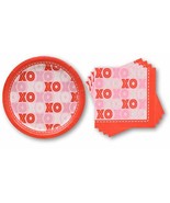 Valentine&#39;s Day Paper Plates &amp; Napkins - February Party Supplies for 18 ... - £8.49 GBP