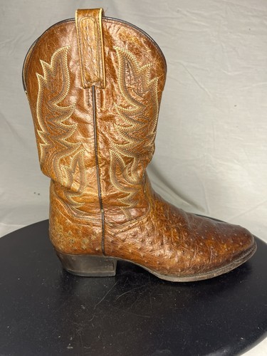 Dan Post Ostrich Leather Boots Cowboy Western Men’s 10.5 D Brown DP 5162 Item image 9