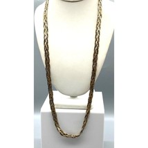 Vintage Premier Designs Woven Chain Necklace, Triple Tone Braided Strands - £29.59 GBP