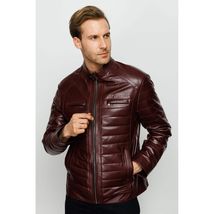 The Wilkerson Burgundy Leather Men Jacket image 2