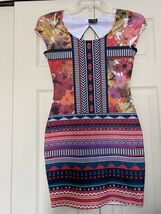 Fire Los Angeles Dress Women Size Small Tribal Floral Print Bodycon - $12.86