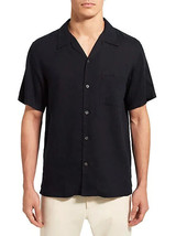 Theory Men&#39;s Noll Short Sleeve Summer Linen Button-Up Camp Shirt in Baltic-Med - £62.47 GBP
