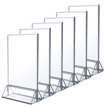 NIUBEE 6Pack 4X6 Clear Acrylic Sign Holder with Sliver Borders and Verti... - £30.55 GBP