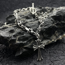 Chrome Silver Bracelet Trapstar Cross/Hearts Streetwear Dutch Designer Von Plein - £15.99 GBP