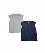 Vintage Lot Of 2 90s Nike Gray/Blue Sleeveless T Shirt Tank Top Basketba... - $38.00