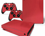 For Xbox One X Skin Console &amp; 2 Controllers Red Glossy Finish Vinyl Wrap... - £10.27 GBP