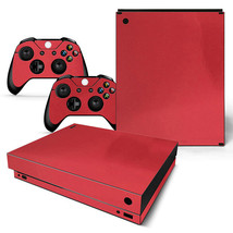 For Xbox One X Skin Console &amp; 2 Controllers Red Glossy Finish Vinyl Wrap... - £10.34 GBP