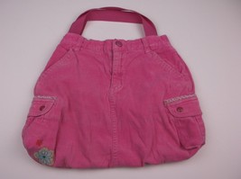 Handmade UPC Ycled Kids Purse Pink Shorts 5 Cmpmt 15X10.5 In Unique One Of A Kind - £2.35 GBP