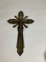 Vintage Inri Crucifix Wall Decoration - Bronze &amp; Brass - 16x10” - $654.75 MXN