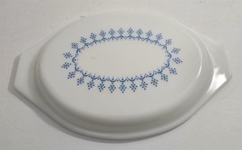 Vintage Pyrex White Blue Milk Glass Oval Casserole Replacement Lid #77 - $18.81