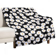 Mondxflaur Daisy Throw Blanket Flannel for Bed Living Room Loveseat Office Warm - £17.39 GBP+