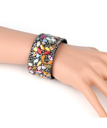 Colorful Cuff Wristband With Stones &amp; Sparkling Crystals - $418.64 MXN