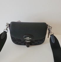 Coach CQ187 Signature Amelia Small Saddle Bag Crossbody Handbag Black - £113.08 GBP