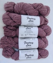 NEW 5 Skein Brown Sheep Co. Fantasy Lace 100% Wool Boucle&#39; Raspberry Frost 50 Gr - £20.03 GBP
