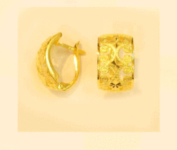 18k gold  diamont cut earring singapore #56 - £326.80 GBP