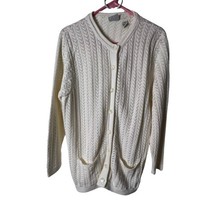 Classic Elements Vintage Women Button Front Cardigan Sweater Large Chevr... - $8.32