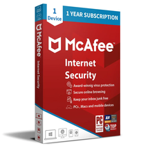 McAfee Internet Security, 1 Device, 1 Year, Key - £18.08 GBP
