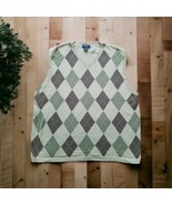 Brooks Brothers “SPORT&quot; Mens 100% Cotton Argyle Green Vest  Large V-Neck - $18.80